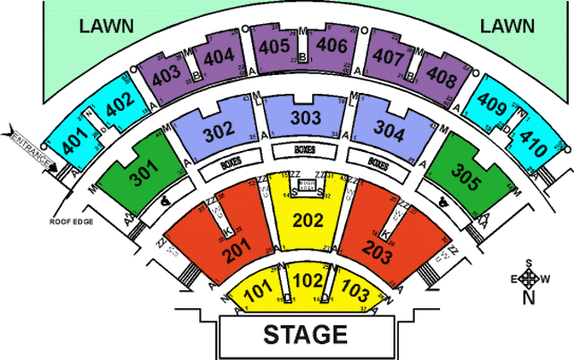 Five Point Amphitheater Seating Chart With Seat Numbers